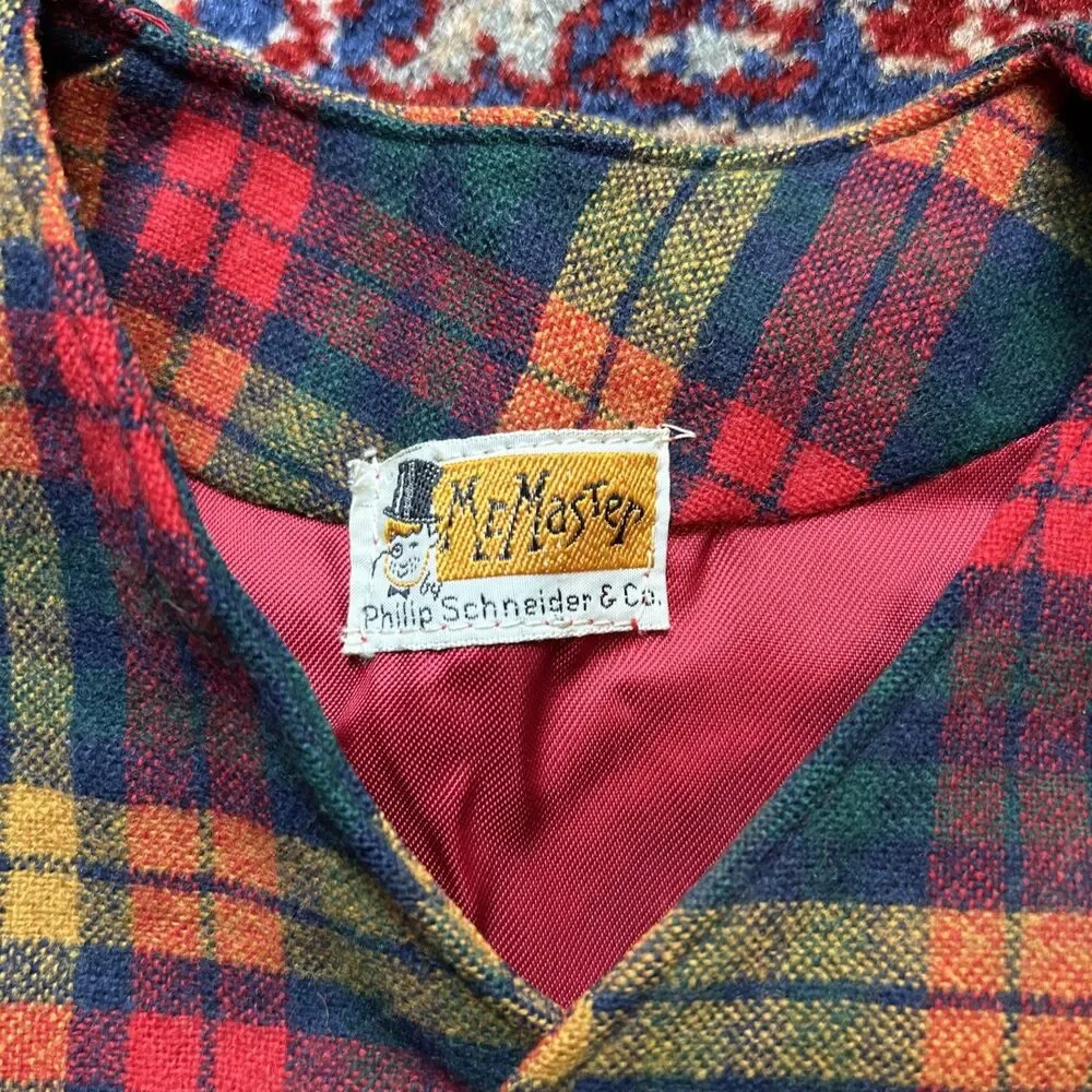 Vintage MR. MASTER Philip Schneider Wool Toddler Blazer Plaid Jacket Lined 4T